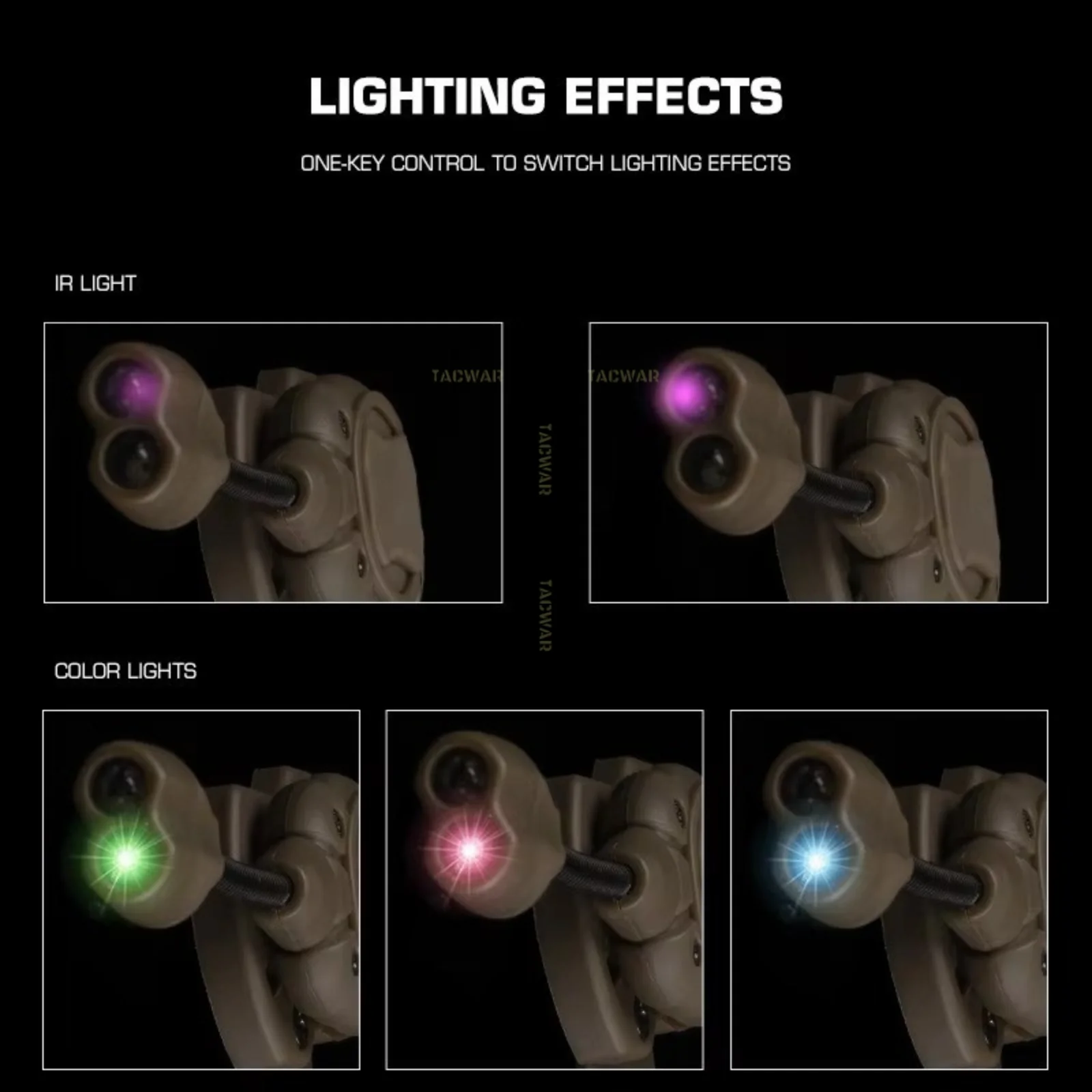 MPLS 3.0 RGB Helmet Light with IR for ARC Rail MICH Helmet, Tactical Helmet Light Flashlight Signal Light Hunting Airsoft view 5