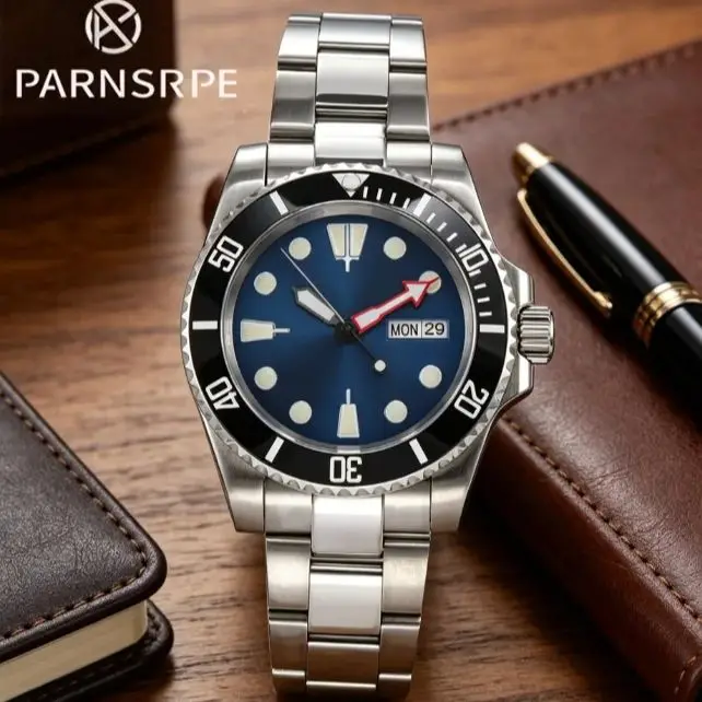 Hot Sale 40mm NH36 Men's Automatic Watch, Sapphire Crystal Day-Date Window Screw-down Crown Business Watch