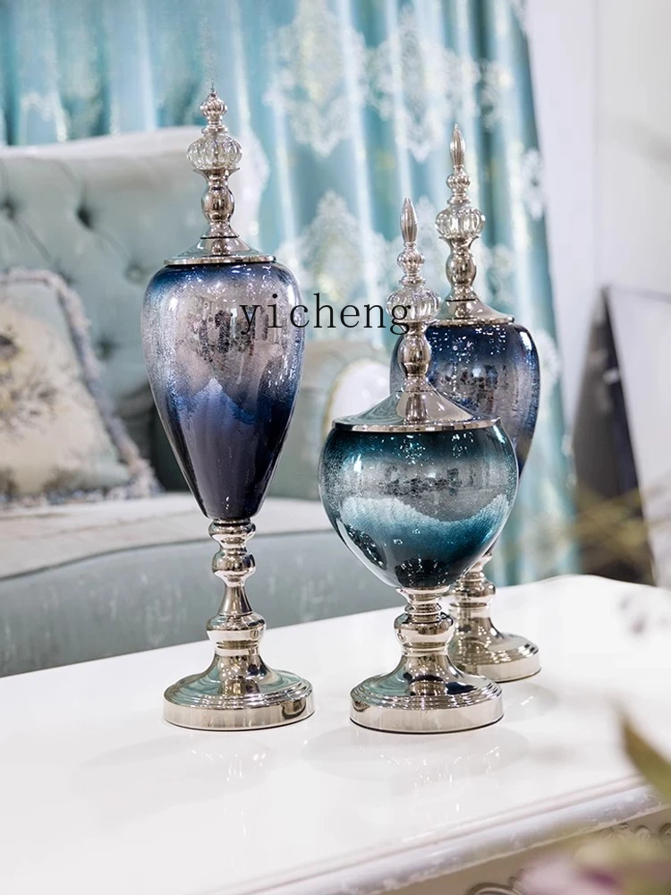 

ZC European glass vase ornament home jewelry living room TV cabinet entrance wine cabinet decoration