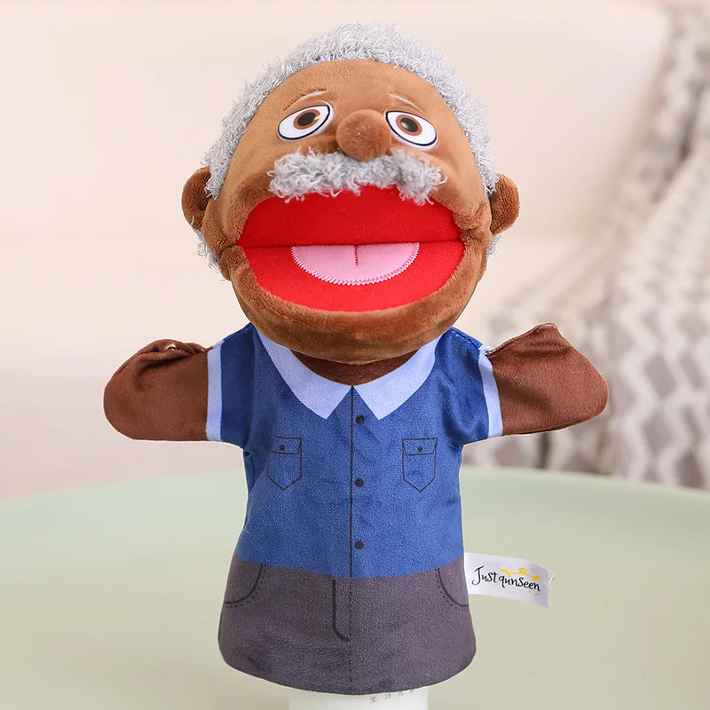 28–33 cm Kinder-Plüsch-Finger- und Handpuppe, beliebte Aktivität, für Jungen und Mädchen, Rollenspiele, Gute-Nacht-Geschichte, Requisiten, Familie, Rollenspiel, Spielzeugpuppe – Detail 18