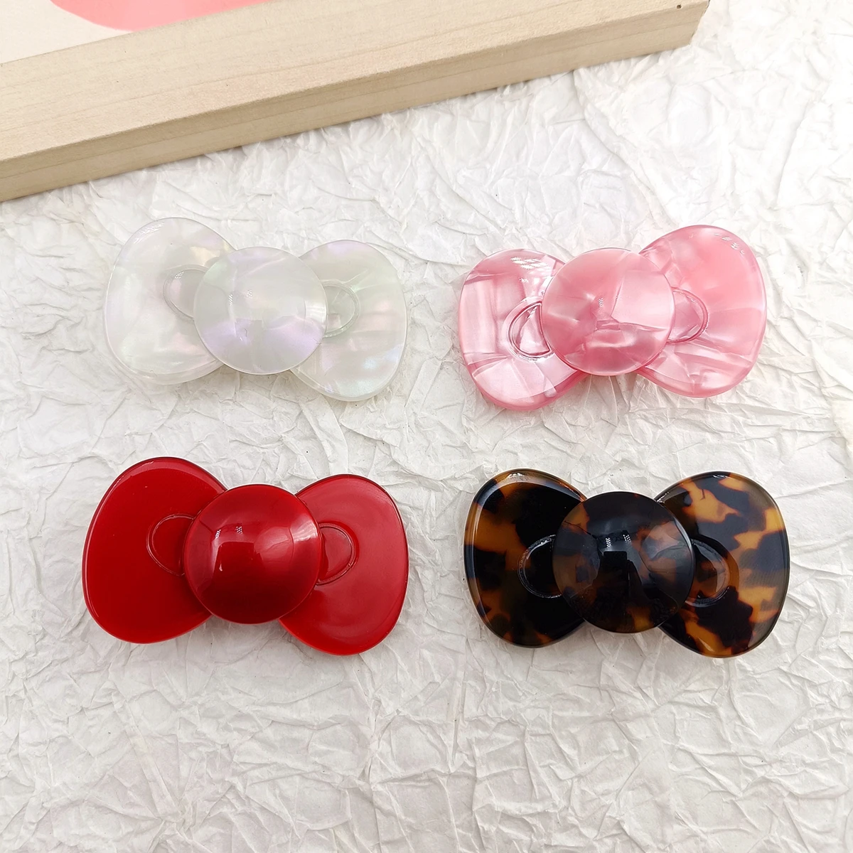 2 Stück Süße Rot-Rosa Leoparden-Schleifenhaarspangen für Mädchen und Frauen, Haarklammern, Seitenclips, Kopfschmuck, Haaraccessoires – Detail 2