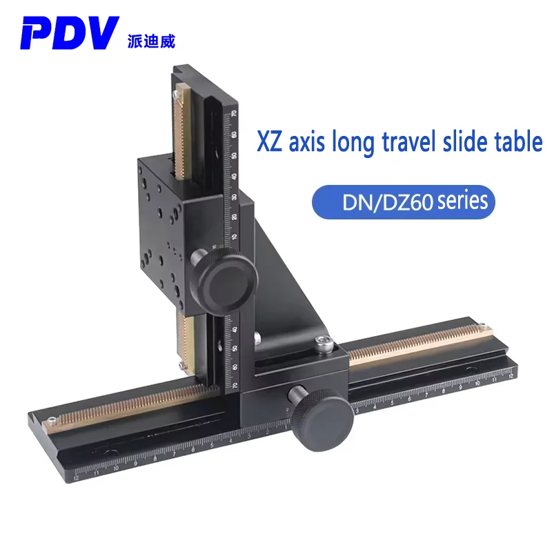 PT-DN/DZ60 더브테일 홈이 있는 수동 긴 이동 랙 및 피니언 미세 조정 변환 테이블