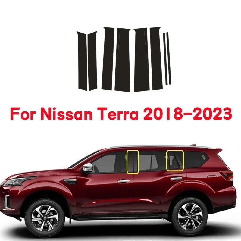 

For Nissan Terra Nissan Patrlo Nissan Kicks 8pcs Window Trim Covers Center Film Column B C Pillar Posts Sticker Car Accessories