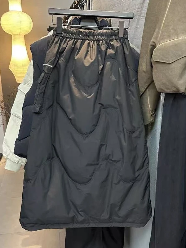 

Корейская женская пуховая хлопковая юбка, теплая зимняя новая пышная юбка трапециевидной формы с высокой талией, женская одежда для поездок на работу