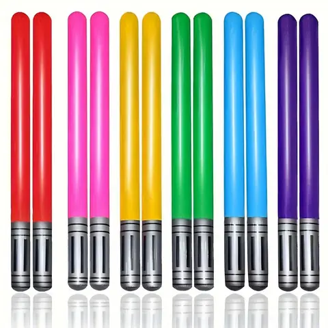 12pcs Colorful Inflatable Sword Set Balloons Stick For Themed Party Cosplay Game Props