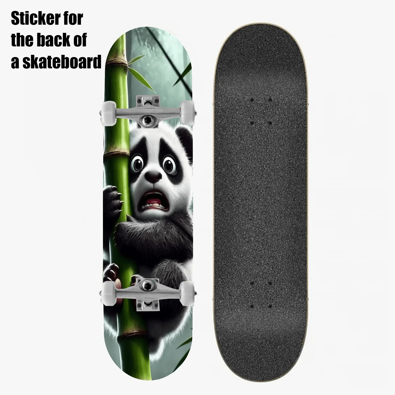 

1 piece of street punk trend personality "Cartoon-style panda cub image" printed skateboard back sticker - self-adhesive,