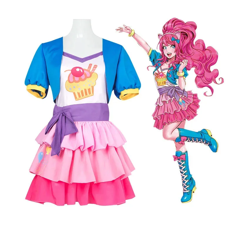 أنيمي ليتل المهر الخنصر فطيرة تأثيري حلي أزياء موحدة البدلة الزي هالوين عيد الميلاد حزب جميل الأميرة تنورة