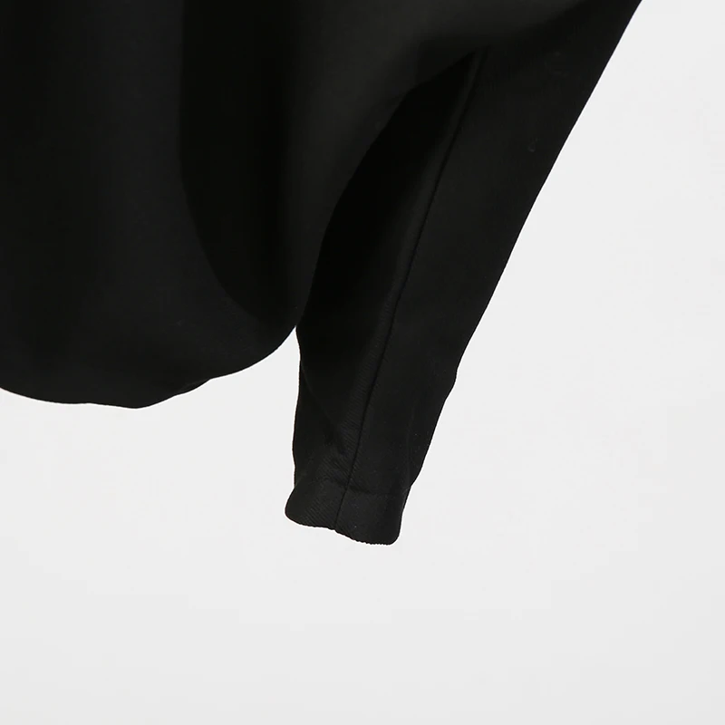 KBQ Giacca ampia con cerniera impiombata solida per donna Risvolto Manica lunga Design ampio Giacche casual Femsle Moda estiva Nuovi vestiti