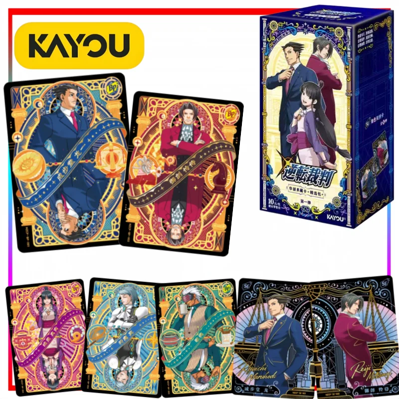 Tarjetas Coleccionables Oficiales de Ace Attorney de KAYOU, Tarjetas de Juniper Woods, Mercancía de Anime, Regalos Navideños, Juguetes de Moda, Caja Completa