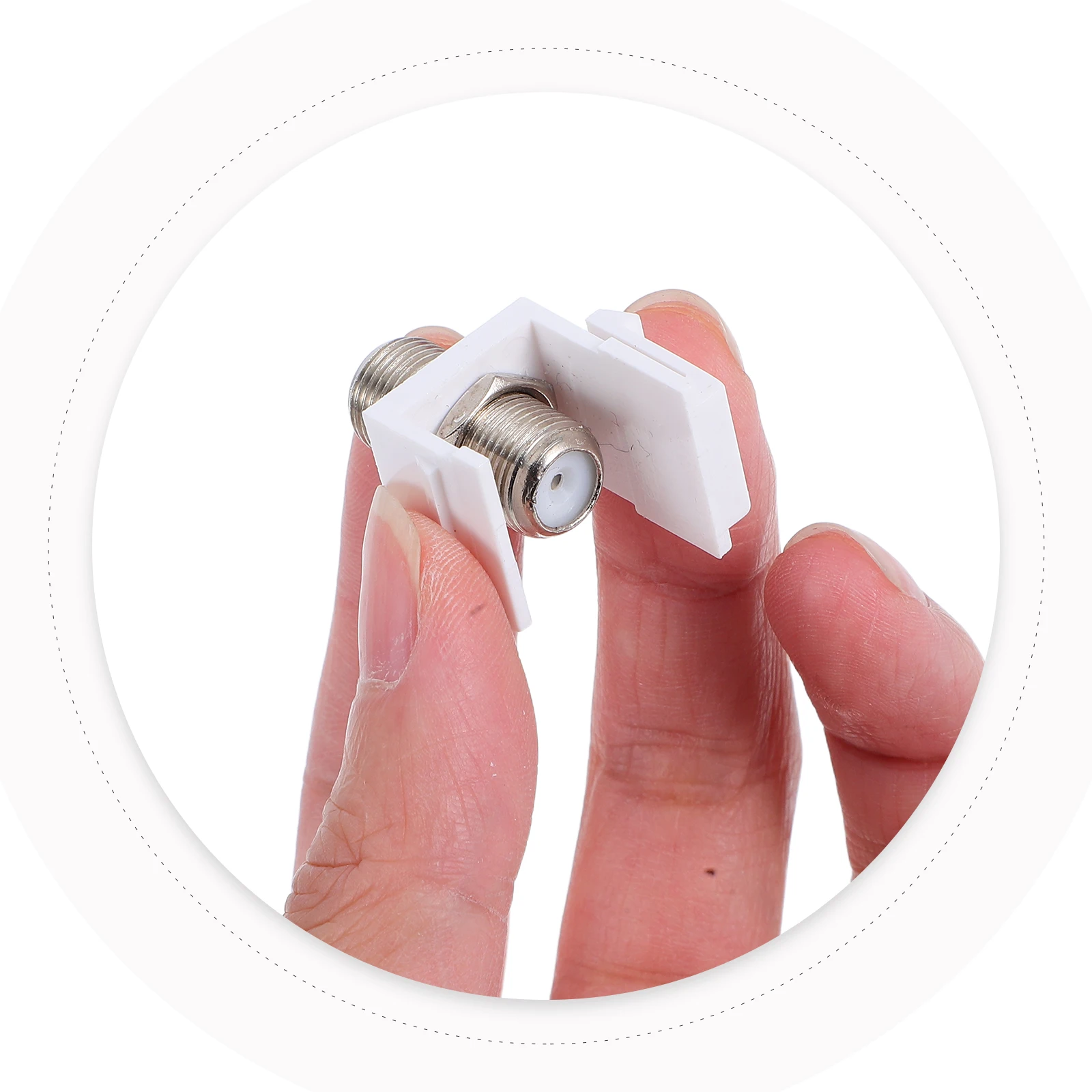 

6 Pcs Connector F Type Adapter Cable Extender RG6 Inserts Antenna Connection Coax Connectors White Core Amplifier