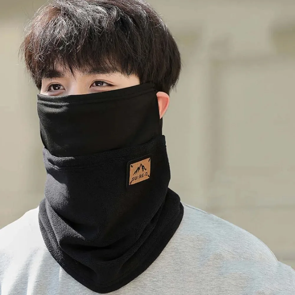 

Gift Acrylic Fibres Windproof Neck Cover Neck Guard Coldproof Ear Hanging Scarf Soft Double Layered Cycling Face Mask Women