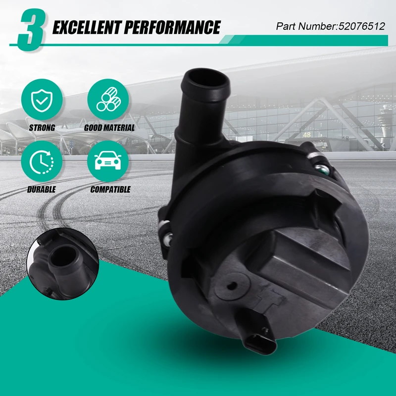 Super Sale 52076512 Car Engine Cooling Auxiliary Water Pump for Alfa Romeo 2.2 Giulia Stelvio Fiat 500X Jeep Compass Renegade