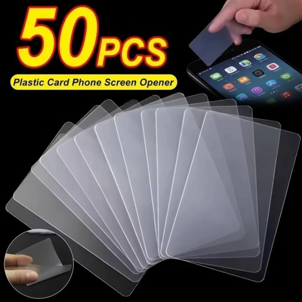 50PCS Plastic Phone Screen Pry Card Hard Ultra Thin Phone Opening Tool No Scratch Multi-purpose Phone Repair Tool - view 5