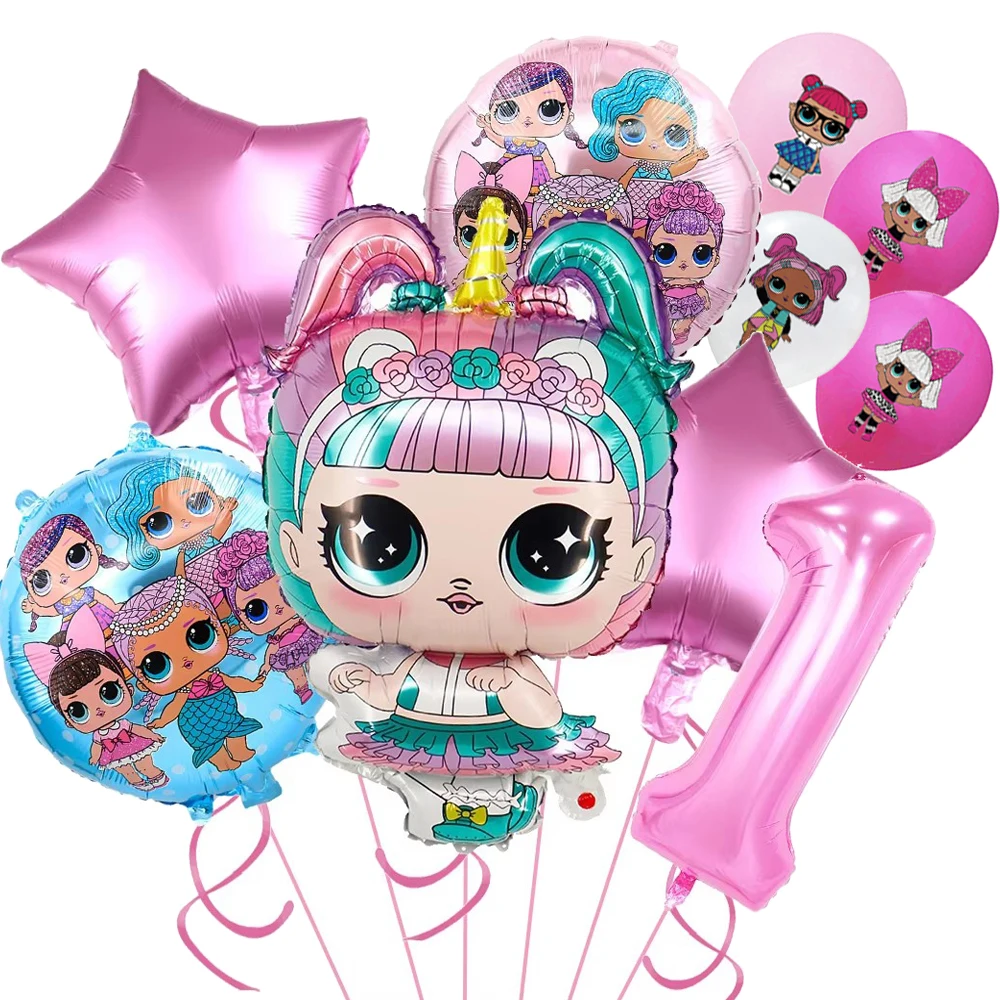 LOL Surprise Doll حفلة عيد ميلاد موضوع الزينة القش كعكة توبر بالون ورقة لافتة لوحات أكواب لإمدادات استحمام الطفل