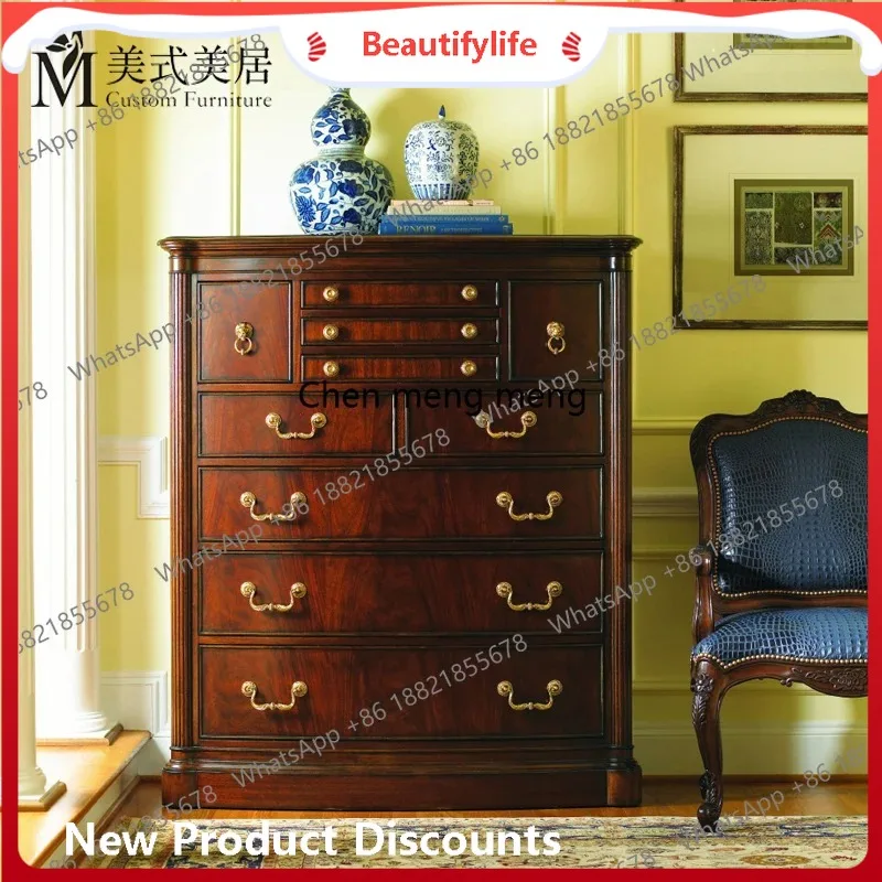 

A50 Кровать-комод из цельного дерева в стиле ретро, красновато-коричневая, экологически чистая мебель для спальни, американская