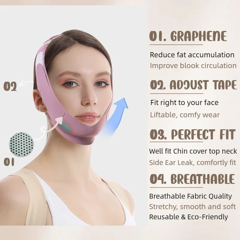 مرونة الوجه التخسيس ضمادة الخامس خط الوجه المشكل النساء الذقن الخد الجرافين رفع حزام الوجه مكافحة العناية بالوجه أدوات ضئيلة #3