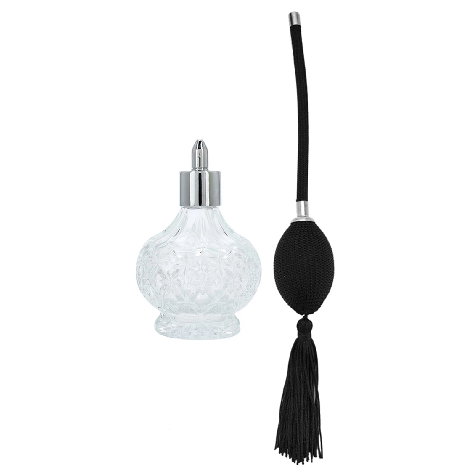 Retro Glass Perfume Bottle Refillable Tassel Empty Spray Bottle Atomizer 80ml