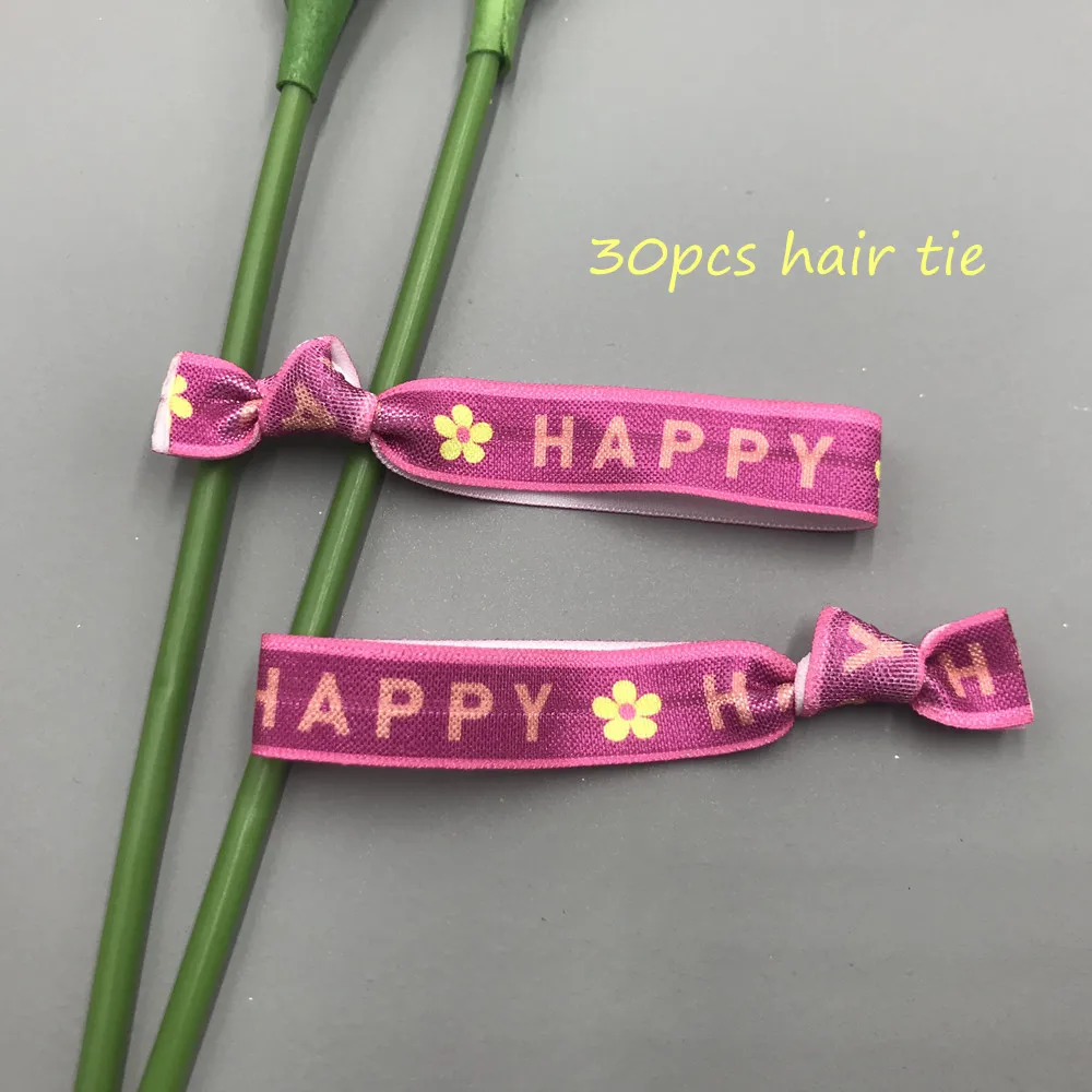 10Yard Happy La Belle Print Buchstaben falten über elastischen 15mm Feind Band für DIY Kopf bedeckung Geschenk Gurtband Zubehör – Detail 6