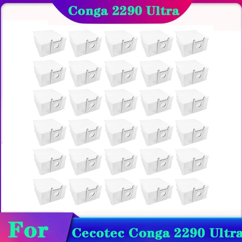 

30PCS Replacement Parts Dust Bag For Cecotec Conga 2290 Ultra 05661 Robot Vacuum Cleaner Non-Woven Garbage Dust Bag