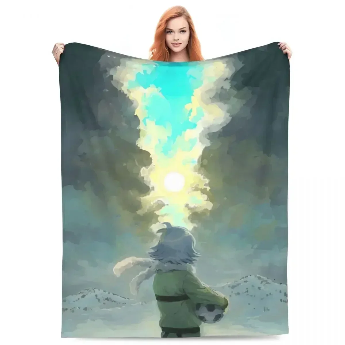 Inazuma أحد عشر البطانيات الفانيلا النسيج ديكور لعبة فيديو لعبة رياضية تنفس لينة رمي البطانيات للمنزل السفر لحاف #4