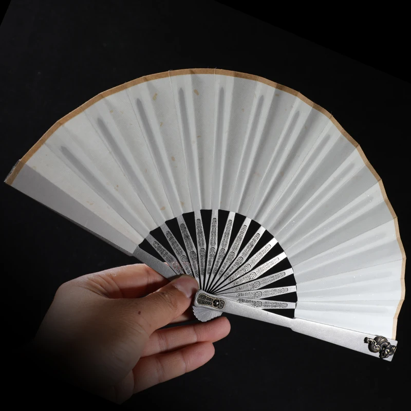 EDC Titanium Alloy Folding Fan Chinese Style 5 Inch Metal Kung Fu Fan Chinese Men\'s Tai Chi EDC Tools