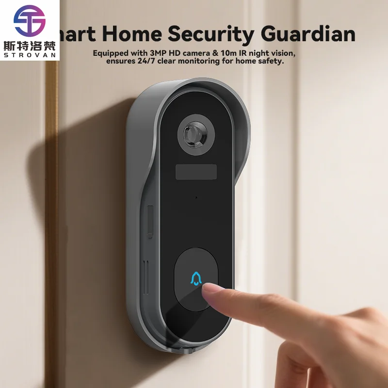 

Дверной звонок 2K с высоким разрешением, питанием от батареи, Wi-Fi, дверной звонок, двустороннее аудио, беспроводной видеодомофон