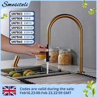 Smesiteli New Faucet Invisible Pull Out Sprayer Head Double Hole Single Handle Hot And Cold Solid Brass Kitchen Sink Mixer Tap