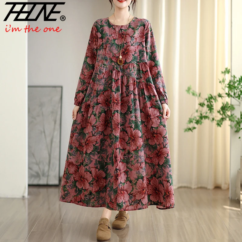 Autumn Women's Clothing Indian Dress Vestidos De Mujer Robe Floral Print Female Loose Vintage Casual Korean Long Maxi Dresses - AliExpress 200000345 Autumn Women's Clothing Indian Dress Vestidos De Mujer Robe Floral Print Female Loose Vintage Casual Korean Long Maxi Dresses - AliExpress 200000345