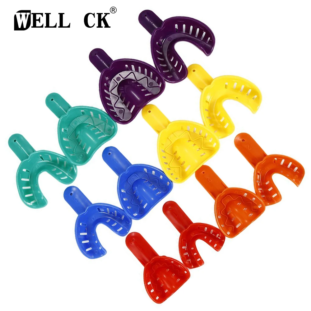 12pcs/Set Childrens and Adults Dental Impression Trays Plastic Teeth Holder Trays Tools