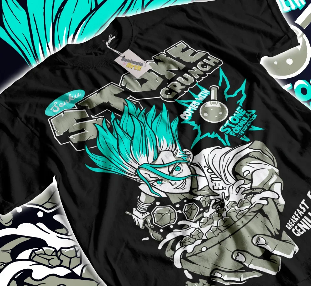 Camiseta Senku Dr. Stone Ishigami Anime Manga Stone Crunch suéter camiseta suave
