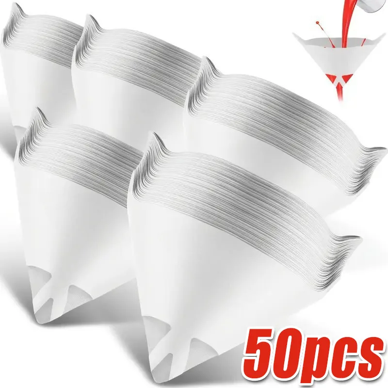 10-500PCS Auto Einweg Papier Filter 190 Mesh Reinigung Sieben Tasse Farbe Spray Mesh Konische Nylon Mikron papier Trichter Werkzeuge