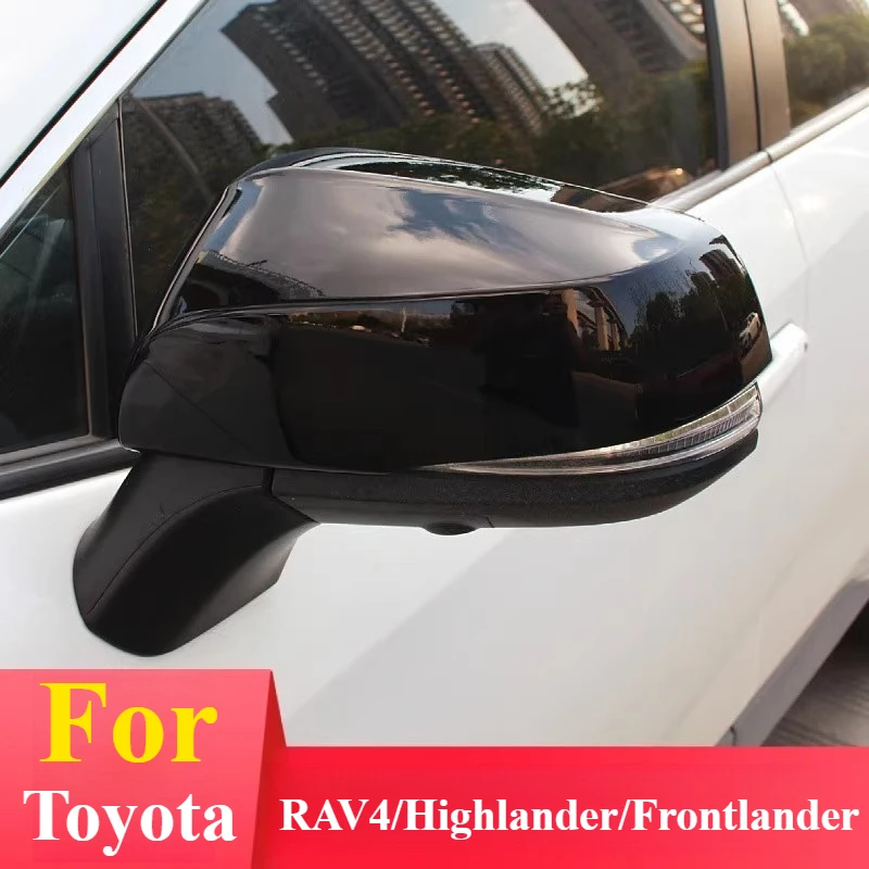 ABS Mirror Cover Caps - Electroplated Radar-Safe Housing w/3M Tape ​​For Toyota RAV4/Highlander/Frontlander etc 2020-2025 tools