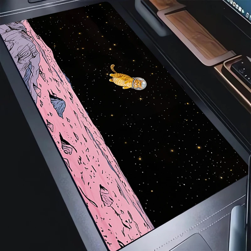 Muismat Zwart-wit Kat Toetsenbord Tapijt Kantoor Laptop Gaming Accessoires Muismat PC Anime Kawaii Zachte Bureaumat Voor Meisje Cadeau