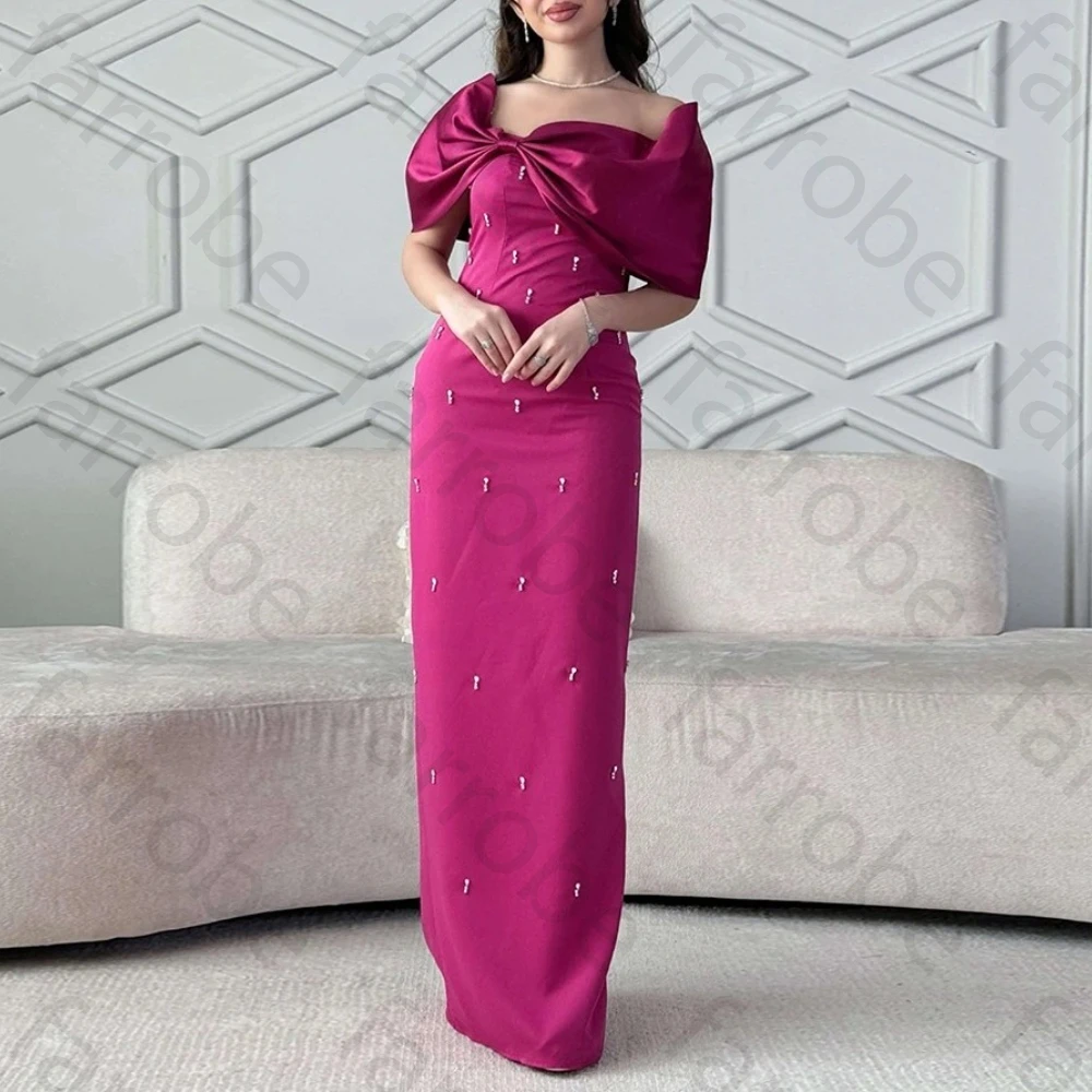 

Elegant Evening Dresses Off The Shoulder Floor Length Column Celebrity Dress Exquisite High Quality Prom Party Gowns Customized