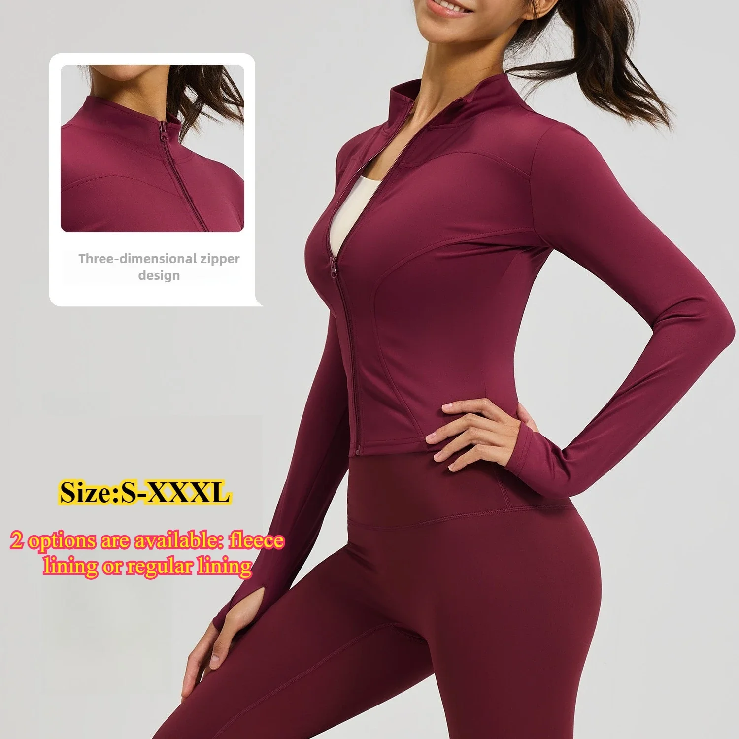 

Slim Fit Women's Sports Yoga Jacket Long Sleeve Breathable Stretchy Workout Outerwear for Yoga Gym Running Riding Sun Protection