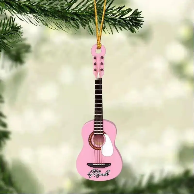 Hanging Ornaments Fashionable Decorative Car Christmas Guitar Decorations Holiday Decoration Exclusive Decorations Unique Demand