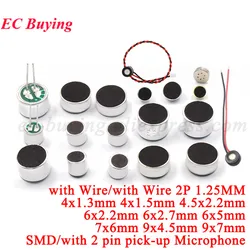 Microphone à condensateur micro Müntret 514, accessoires MP3, 6x5mm, 9x7, 4.5x2.2, 6x2.2mm, 4.5x2.2mm, 6x2.2mm, 10 pièces