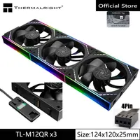 Thermalright TL-M12Q Ventilador de refrigeración para caja de computadora, empalme inalámbrico/marco infinito/ventilador de alto rendimiento