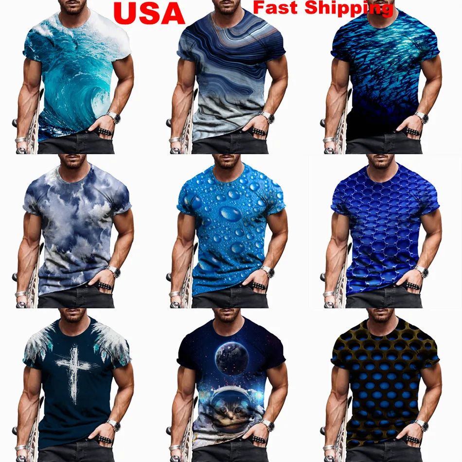 الرجال تي شيرت الجدة مضحك ثلاثية الأبعاد الجرافيك طباعة اللياقة البدنية الأزرق الداكن موضة تي شيرت تي شيرت الرجال الصيف ثلاثية الأبعاد مطبوعة كبيرة BreathableT-shirt