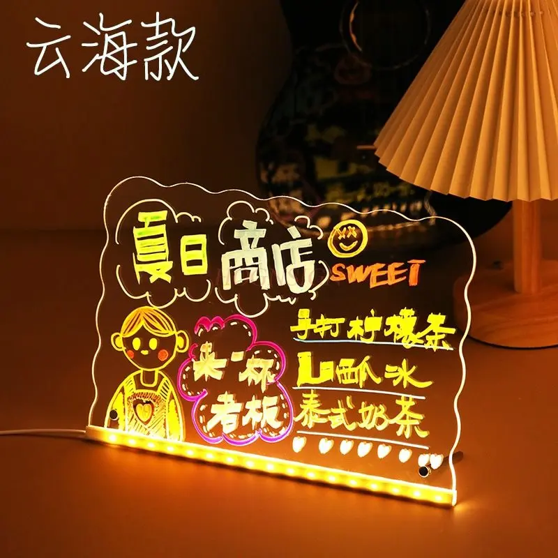 1pcs Transparent luminous drawing board, children's hand drawn luminous drawing board, erasable writing fluorescent board
