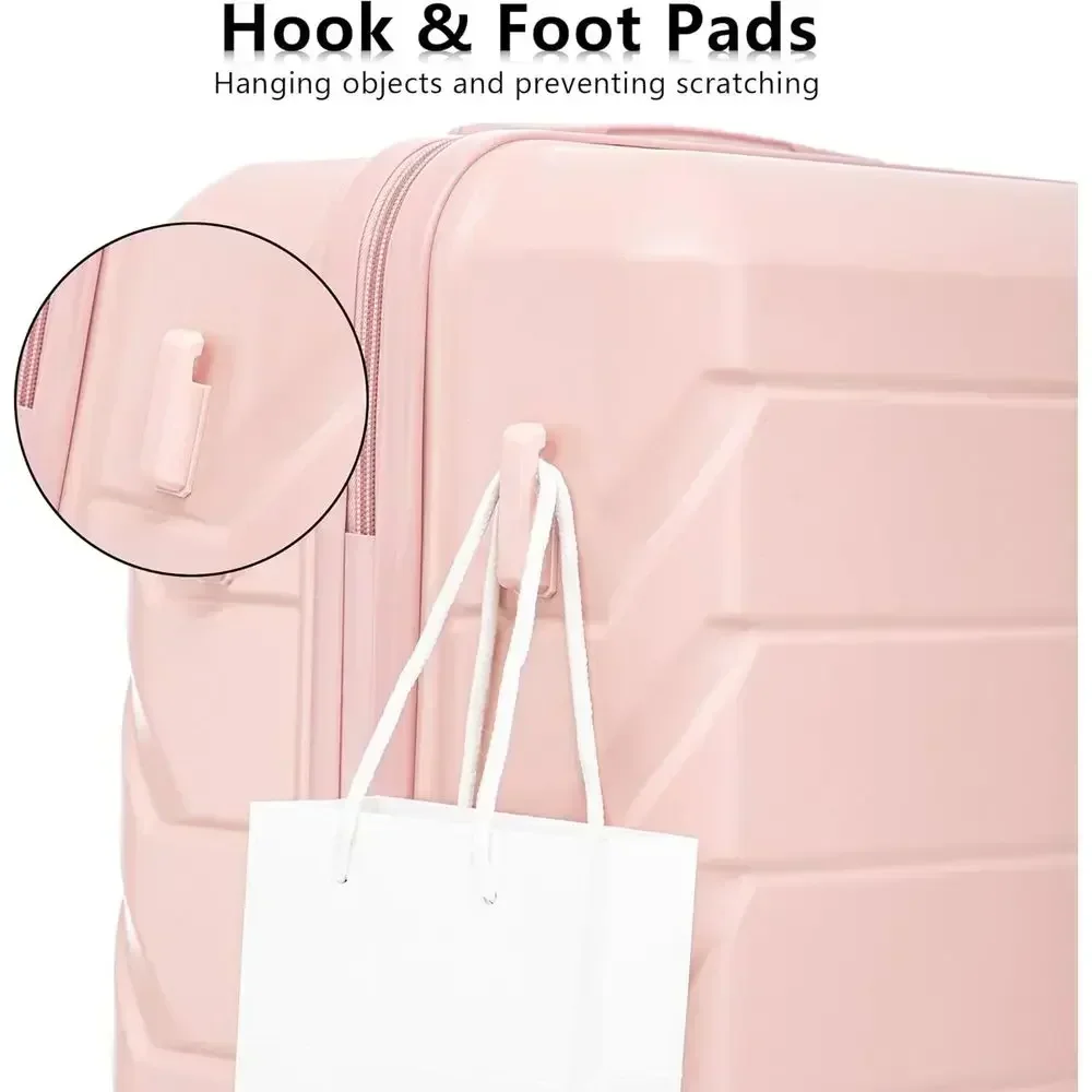 ABS Hardshell Spinner Luggage Set, Pink, 20/24/28 Inch