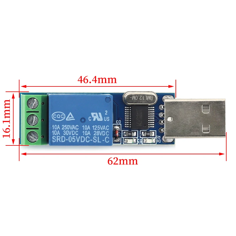 LCUS-1 USB intelligent control switch module serial port control relay overcurrent protection smart home 5V