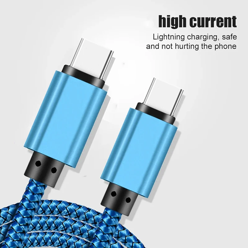 Type C to Type C Expansion Link Cable PD60W 5A Fast Charging Charger 1M Nylon Data Cable For Apple 15 16 Ipad Huawei Xiaomi Sam - view 4