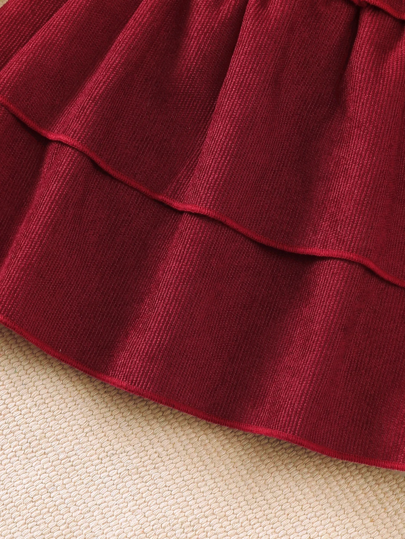Baby-Mädchen-Set: Spitzen-Rundhals-Shirt und gerüschter Tüllrock, geeignet für 0-3 Jahre alte Baby-Mädchen, Kleinkinder-Geburtstagsfeier-Set – Detail 6