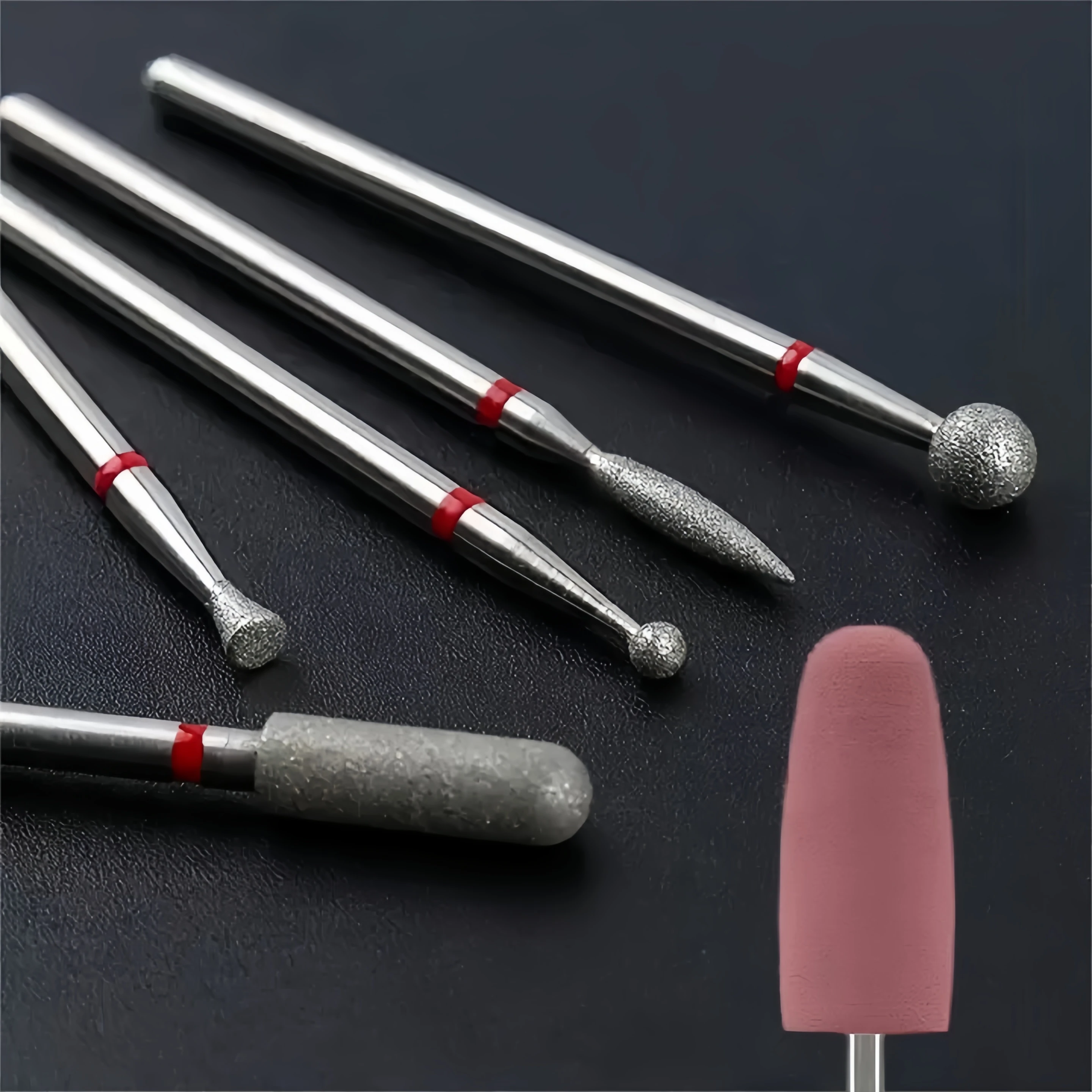 6個/セット ダイヤモンドサンドネイルファイル ドリル キューティクル研磨ビット ネイルグラインディングヘッド 電動マニキュアセット アクリルネイル除去用