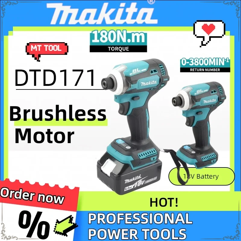 

Makita Impact Driver Cordless DTD171 Brushless Electric Screwdriver Rechargable Drill Driver Makita Power Tool