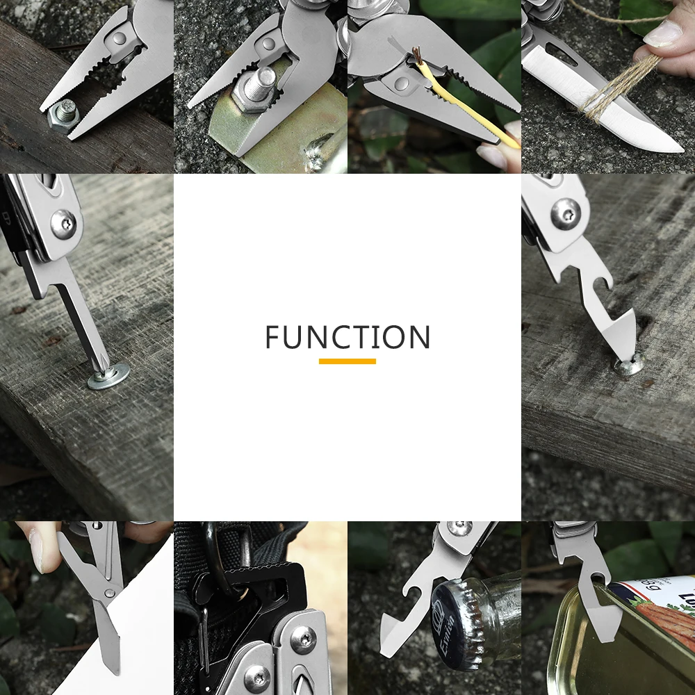 Professional Stainless Steel Multitool Pliers Pocket Knife, Bottle Opener, Screwdriver with Nylon Sheath ,Apply to Camping Hunti