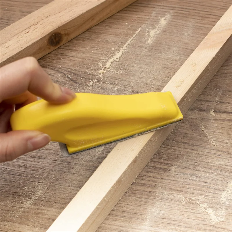 -ESTR طقم ورق صنفرة مكون من 70 قطعة، كتلة صنفرة يدوية مقاس 3.5 × 1 بوصة لخطاف وحلقة ألومينا من 80 إلى 600 ورق صنفرة للحرف الخشبية