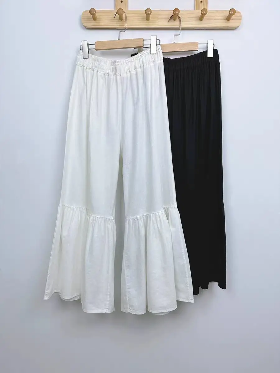 

Женские брюки с базовым слоем, юбка, весна-лето, широкие брюки с девятью точками, нижнее белье Dr Overlap, повседневная эластичная талия