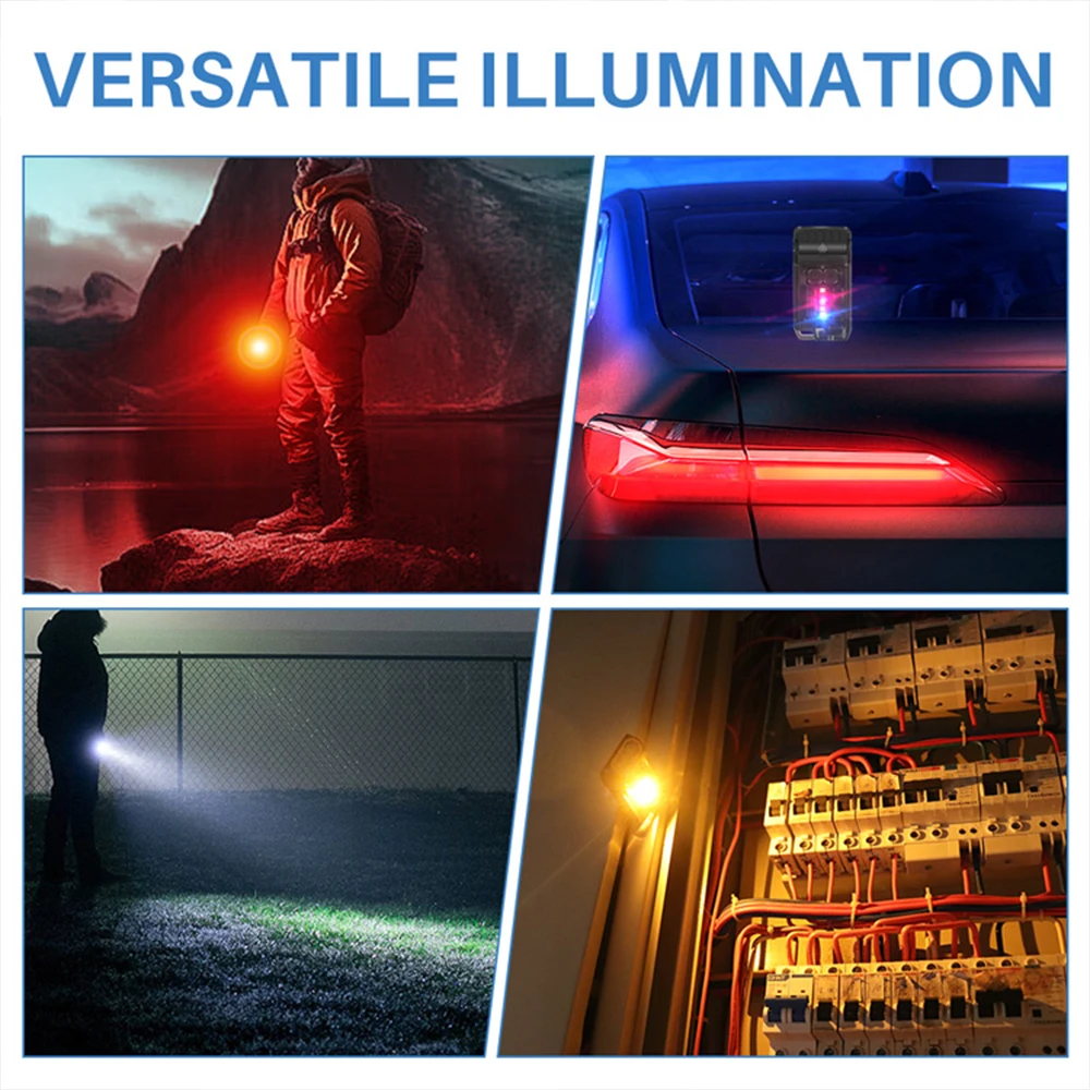 Asafee EDC LED 1200LM 105M Range Mini Flashlight IP67 Waterproof Lamp Rechargeable Tiki 80° Rotation Torch 81g Keychain